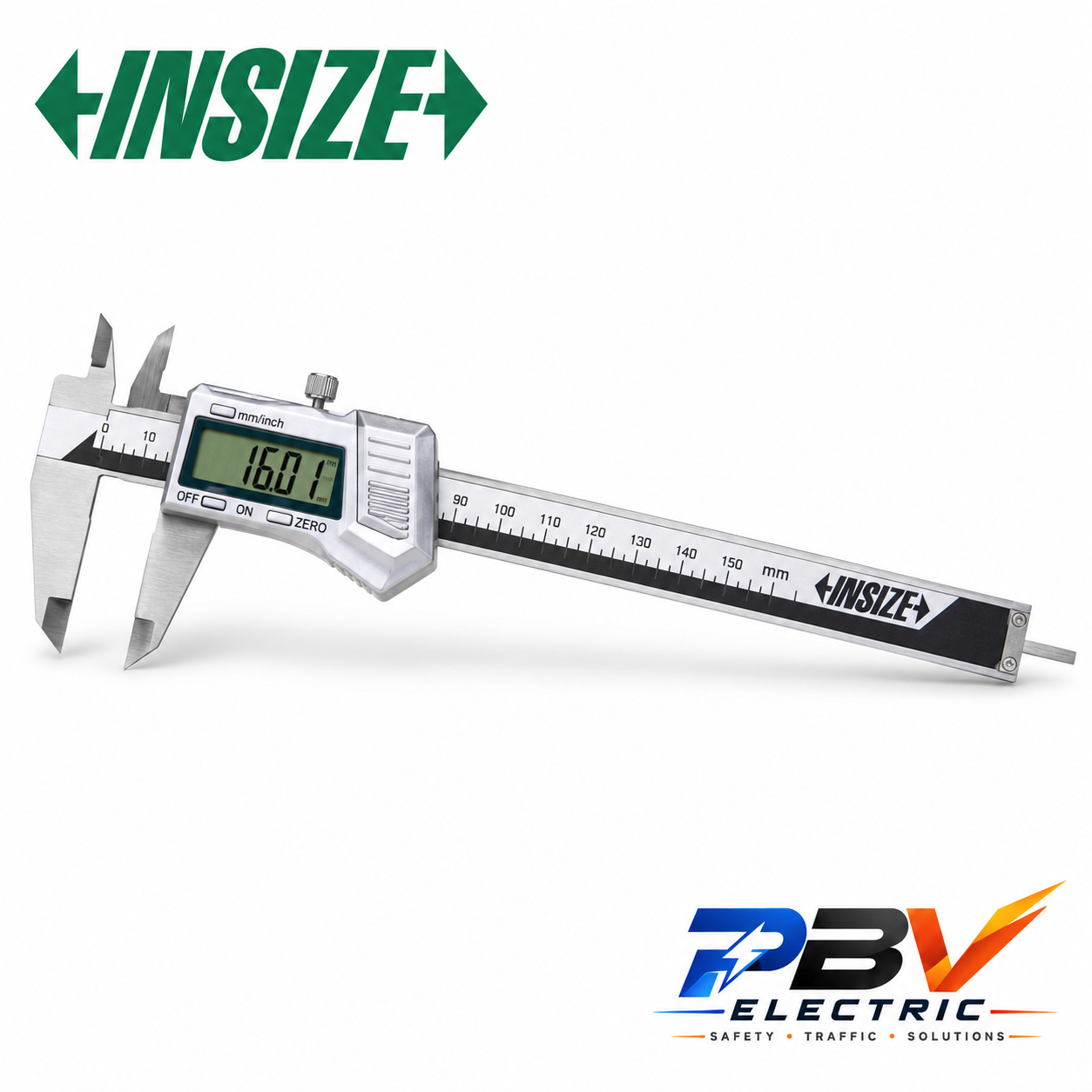 INSIZE เวอร์เนียดิจิตอลอัลลอย 1114 พร้อมโลโก้ INSIZE และ PBV Electric