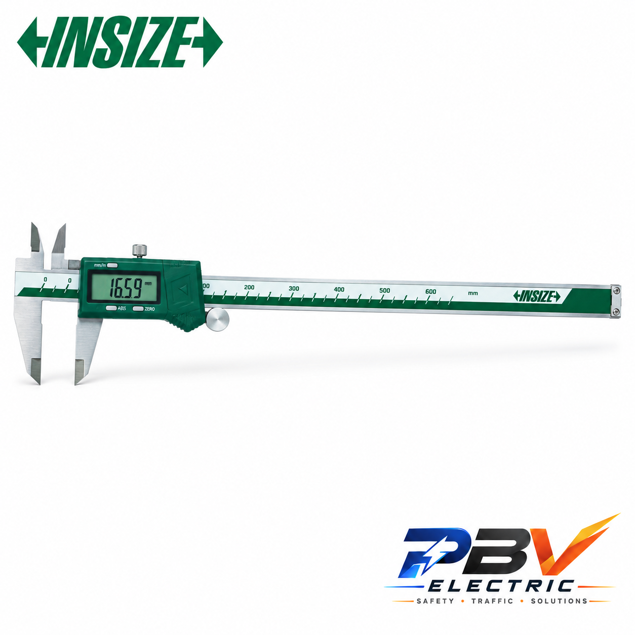 INSIZE เวอร์เนียดิจิตอล 600 มม. 1135-601 พร้อมโลโก้ INSIZE และ PBV Electric