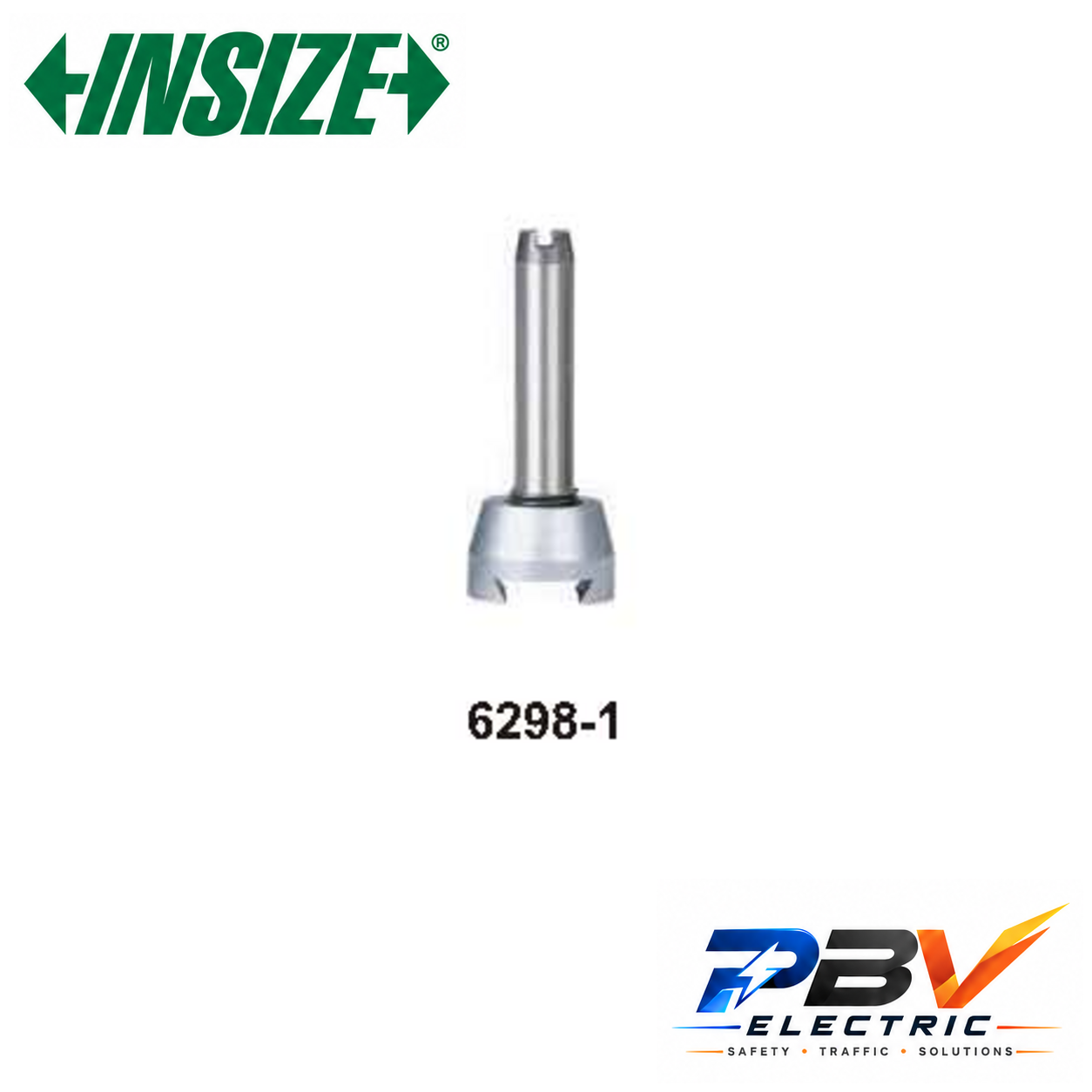 INSIZE 6298-1 — ภาพขยายรุ่น 6298-1 ก้าน Ø4 มม. จากภาพต้นฉบับ พร้อมโลโก้ PBV